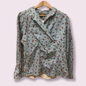 Women’s Vintage Eddie Bauer Floral Long Sleeve Top Size L